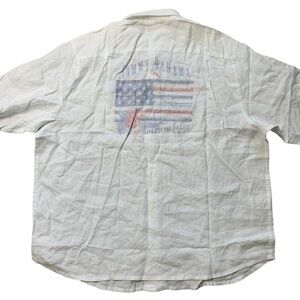 Tommy Bahama New With Tags Men's Star Spangled Bahama Flag Print Linen Shirt